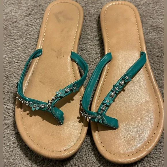 Report | Shoes | Report Flip Flops Beadedjeweled Sandals | Poshmark